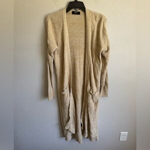 Able the Label Yellow Cream Long Line Open Cardigan Womens S Organic Cotton